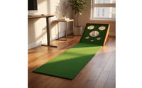 Indoor Golf Putting Mat with Wooden Base Portable Golf Putting Green Foldable Sports Equipment Realistic for Golfers, Home, Garage, Backyard