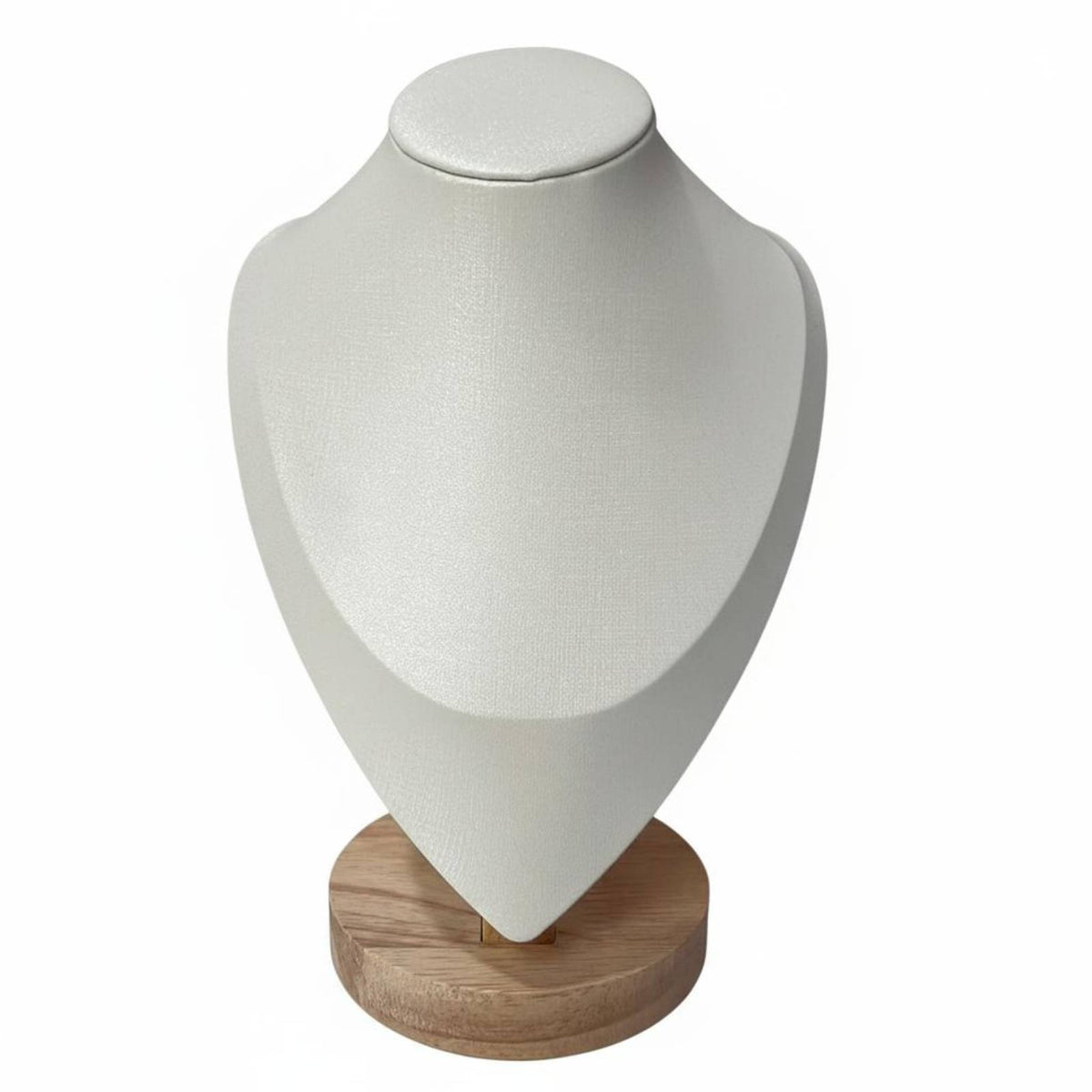 Necklace Display Bust Wooden Base Jewelry Bust Display Elegant Design Mannequin Neck Stand for Retail Store, Dresser Top, Craft Fair