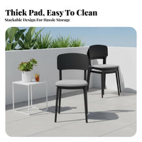 Stackable Design formed Plastic Chair Modern Minimalist & Design formed Plastic Side Chair Thickened Construction stackable Seat Curved Backrest for Office Managers, Business Owners, Dining Room, Kitchen, Restaurant, Waiting Area