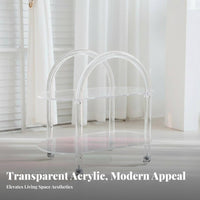 Transparent Look Iridescent Side Table Easy to Move Multi-Tier Storage cart adaptable Use Rolling Shelf Space-Saving for Apartment Dwellers, Interior Design aficionados, Small Spaces, Living Room, Bedroom, Kitchen