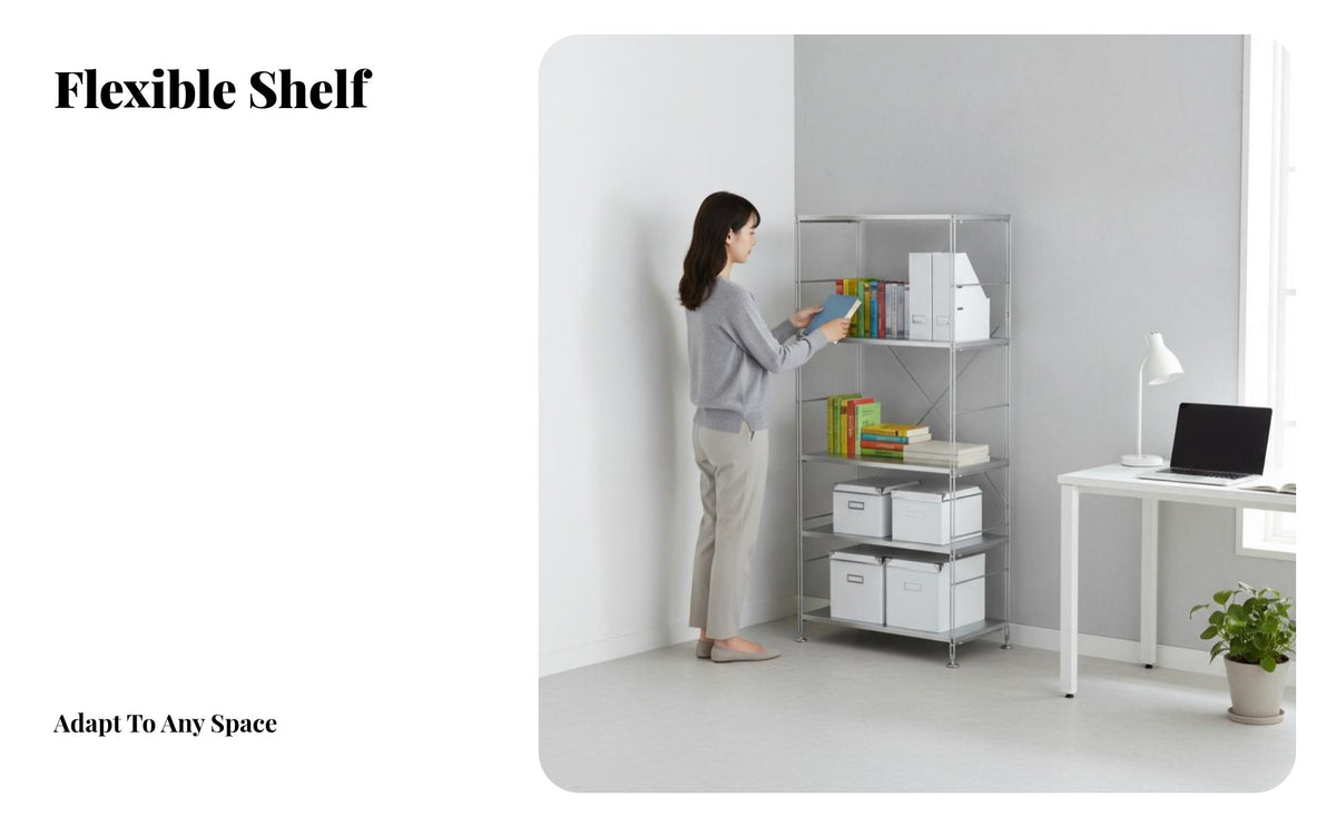 Adjustable Shelves Multi-Tier Etagere Freestanding Geometric Unobstructed-Shelf Unit Sturdy Construction Bookcase Versatile Use for Book Lovers, Homeowners, Office Workers, Study Room, Bedroom, Apartment