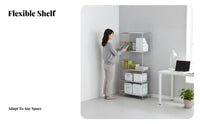 Adjustable Shelves Multi-Tier Etagere Freestanding Geometric Unobstructed-Shelf Unit Sturdy Construction Bookcase Versatile Use for Book Lovers, Homeowners, Office Workers, Study Room, Bedroom, Apartment