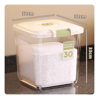 Moisture-Proof Rice Storage Bin Transparent Body Large Capacity Pet Food Bin Safe for Kitchen