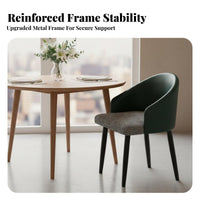 Upholstered Armchair Light Luxury Design Dining Chair Soft Padded Contoured Rear Rest for Adults, Kitchen, Bedroom