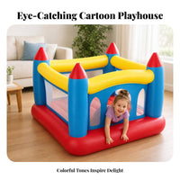 Castle-Style Jump House Arched Openings Inflatable Jump House Outdoor Play Equipment Colorful for Children