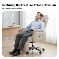 Lumbar Support Reclining Chair with Footrest High-Back Design Office Furniture Ergonomic Computer Desk Seat 360° Swivel for Executives, People Working from Home, Gamers, Napping, Study Room, Gaming