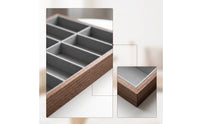 Wooden Eyeglasses Display Tray Walnut Eyeglass Storage Organizer Tray Divided Sunglass Organizer Open-Top for Collectors, Retailers, Home Organization