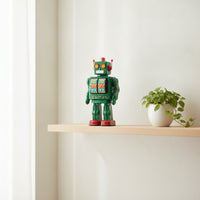 Tinplate Toy Robot Powered Tinplate Robot Shelf Display for Collectors, Photography Prop