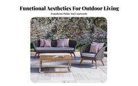 4 Pieces All-Weather Woven Sofa and Armchair Collection Deep Seating paded Rope Sofa Set High-Resilience Sponge exteriordoor Furniture Water pads for Homeowners, Hospitality Businesses, Property Managers, Patio, rearyard, Garden, waterside