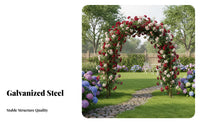 Sturdy and Long-Lasting Wrought Iron Flower Arch Weather Resistant Outdoor Archway Trellis Multi-Scenario Use Metal Garden Arch Heavy Duty for DIY Enthusiasts, Homeowners, Event Planners, Yard, Patio, Party