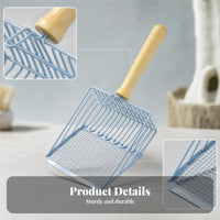 Double Sieve Wire Mesh Litter Scoop Sifting Metal Wire Litter Shovel Easy to Pet Cleaning Tool Sturdy