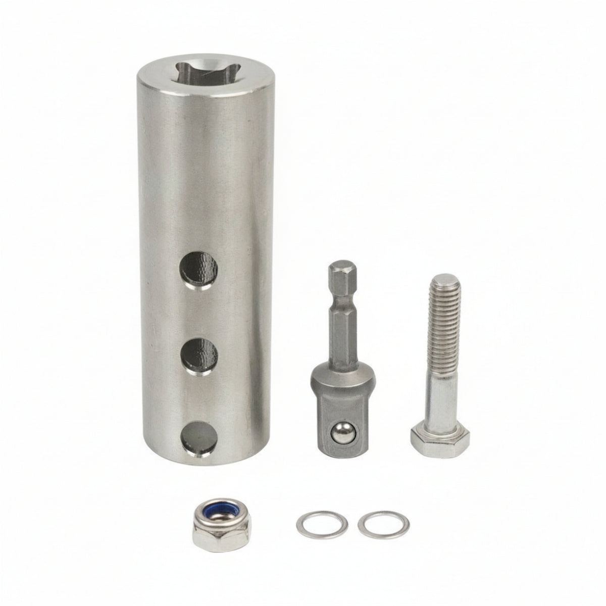 Heavy Duty Trailer Jack Crank Adapter Included Hardware Easy to Install Stainless Steel Jack Crank Handle Adapter Vehicle Accessory