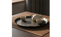 Oval Serving Tray Antique-Style Aluminum Tray for Decorators, Tabletop