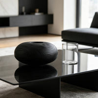 Vase with Glass Cup Soilless Growing Vase Sculptural Oval Bowl for Tabletop