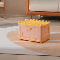 Kids Toy Storage Box Large Capacity Front Opening Toy Bin Dustproof Lid Foldable Kids Organizer for Young Children, Playroom, Nursery