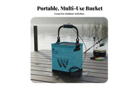 Foldable Fishing Pail Lightweight Foldable Fishing Pail Portable Breathing Container Long-Lasting Portable Water Pail Mesh Lid