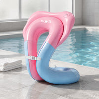 Double Air Chamber Sit-in Swim Float Body-Supporting Safety Swim Float Cartoon Print Creature Buoyant Device Hand Pump for Swimming