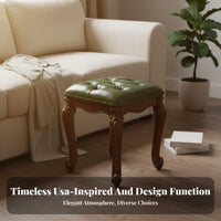 Versatile Use Tufted Square Footstool Compact Size Upholstered Footrest Long-Lasting and Sturdy Low Stool High Load Capacity for Homeowners, Adults, Removeice Workers, Living Room, Entryway, Bedroom, Under Desk