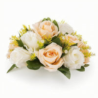 Artificial Rose Arrangement Lightweight Faux Floral Centerpiece Silk Fake Flower Centerpiece for Tabletop Decoration, Dining Table