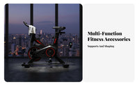 Silent Operation Indoor Cycling Bike Fully Adjustable Seat Stationary Cycling Bike Sturdy Steel Frame Cardio Machine LCD Digital Monitor for Family