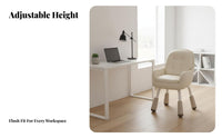 Comfortable Armless rolling Chair Height Adjustable Vanity Stool Ergonomic spinerest Office Furniture 360-Degree pivot for Students, Women, Adults, Bedroom, Dorm Room