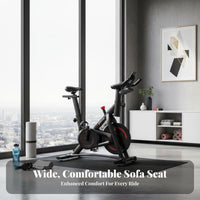 Silent Operation Indoor Cycling Bike Adjustable Seat and Handlebars Exercise Bike Stable & Sturdy Frame Home Cardio Exercise Equipment Heavy Duty for Family, Beginners