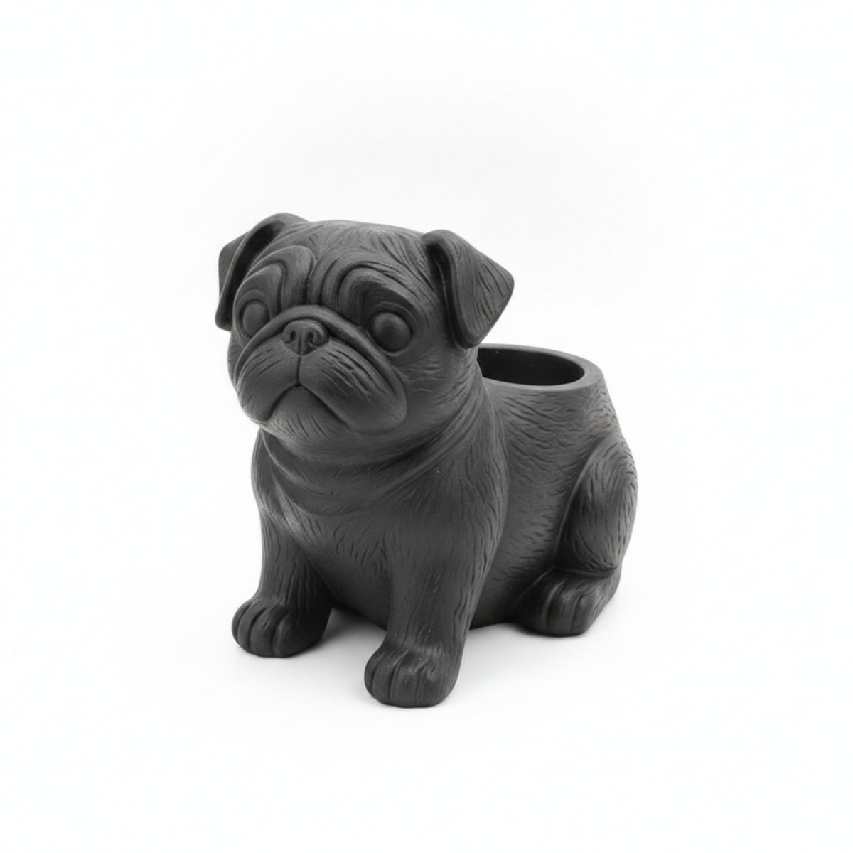 Sculpted Home Decor Compact Black Pug Planter Succulent Pug Planter Long-Lasting