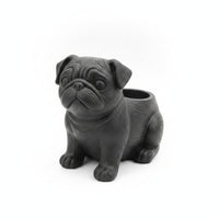 Sculpted Home Decor Compact Black Pug Planter Succulent Pug Planter Long-Lasting