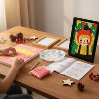 DIY Christmas Pulp Painting Kit for Kids and Adults, Handmade Craft Set with Frame