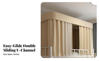 Bunk Bed Curtain Set Blackout Dormitory Supply Dustproof for Students, Teenagers