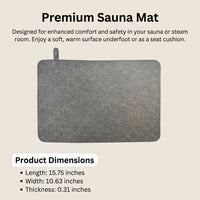 Wool Felt Sauna Mat with Non-Slip Design for Steam Room, Thick Soft Cushion Seat Pad for Heat Insulation, Bench Cover