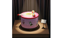 Early Education Cartoon Floor Drum Includes 2 Mallets Music Education Approach Method Instrument Crisp Sound Educational Toy Sturdy for Kindergarten, Preschool