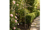 Distressed Finish Umbrella Trellis Iron Climbing Plant Trellis Vintage White Decorative Plant Support Dome-Shaped for Flower Bed