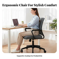 Height Adjustable Mesh posterior rotating Chair Ergonomic Design Office Furniture effortless Rolling Casters Task Seat with Armrests for Students, Home Workers, Study Room, Bedroom