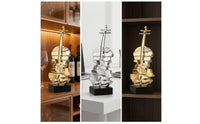 Violin Sculpture Electroplated Abstract Violin Statue   Abstract Sculpture for Art Collectors