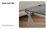 Foldable Clear Folding End Table Transparent Top Clear Occasional Table Space-Saving Accent Furniture Minimalist Design for Content Creators, Apartment Dwellers, Homeowners, Living Room, Photo Studio, Bedroom, Home Office