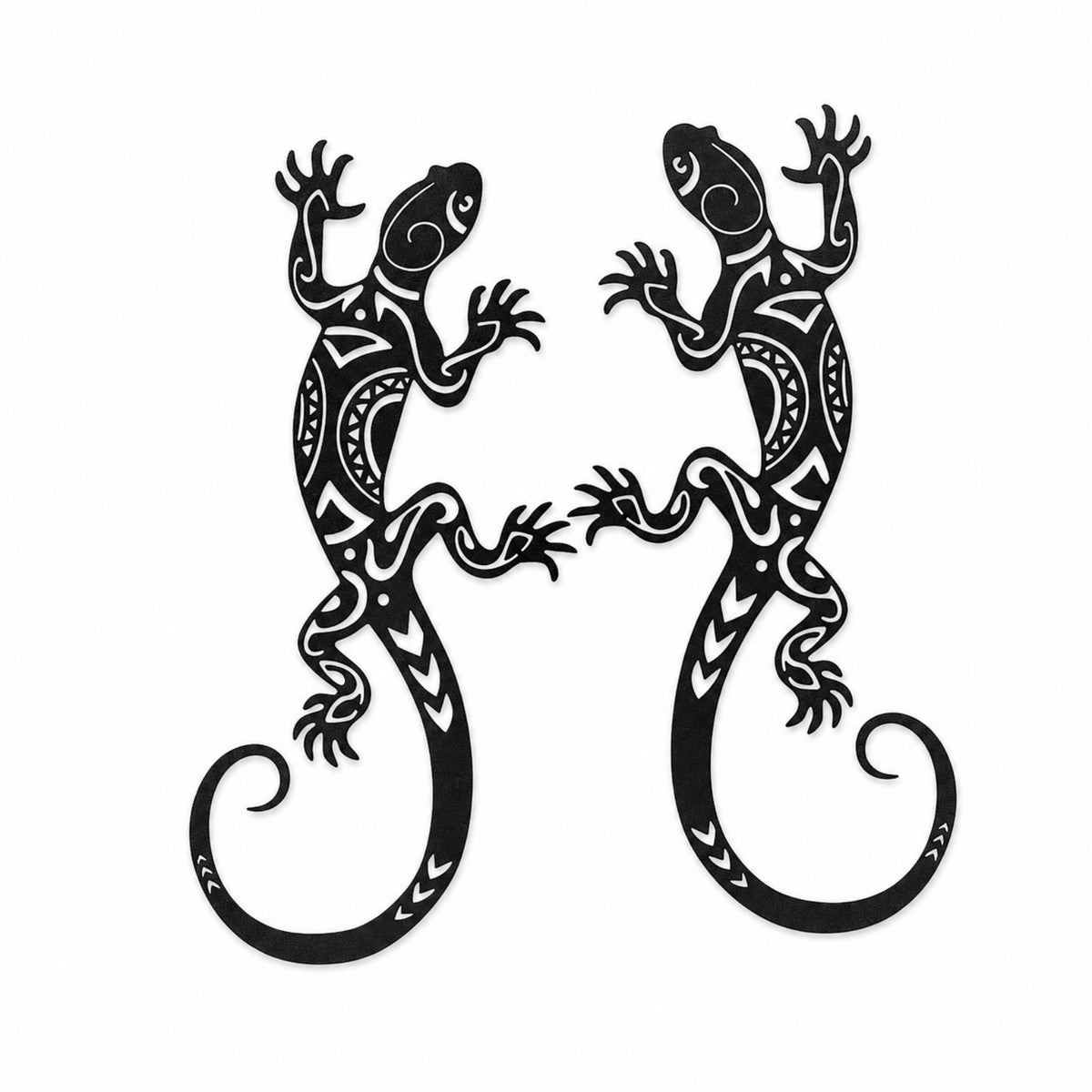 2 Pieces Ornamental Gecko Wall Decor Slim Gecko Sculpture Modern Metal Charming for Patio