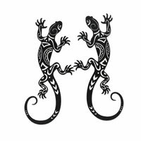 2 Pieces Ornamental Gecko Wall Decor Slim Gecko Sculpture Modern Metal Charming for Patio