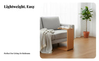 Nordic aesthetic C-Shaped Couch Table Minimalist Design C-Shaped Snack Table Multi-Functional Household Furniture Multifunctional for Apartment Dwellers, Remote Workers, Sofa Side, Living Room, Small Spaces, Home Office