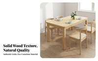Solid Wood Dining Table Space-Saving Modern Wooden Dining Set Sturdy Construction Kitchen Table Set for 4 for Families, Restaurant Owners, Home Office