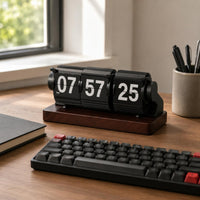 Desktop Flip Clock Hinged Cards Tabletop Timer Clock Easy to Gift Desk Decor