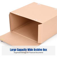 Kraft Paper Accounting Box, Archival Storage Organizer, Double-Sided Opening, Large Capacity, Office Document Holder