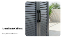 Waterresistant 2-Door Storage Cabinet Sun-Resistant Freestanding Metal Shoe Locker long-lasting Construction Outdoor Furniture Multipurpose Design for Homeowners, Gardeners, Families, Balcony, Garden, Courtyard, Outdoors