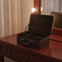 Portable Bracelet Case Travel-Ready Bangle Box Hard-Shell Jewelry Box with Handle Padded for Boutique Display