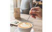 Latte Art Needle Double-Ended Coffee Art Pen Coffee Drawing Tool Stainless Steel Textured Grip for Baristas, Cafes