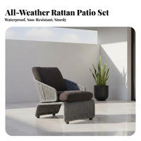 Waterresistant 4-Piece Woven Seating collection sun-resistant outsidedoor Furniture All-Weather Patio Set Water for Families, Entertainers, Homeowners, Garden, Balcony, Backyard, Porch