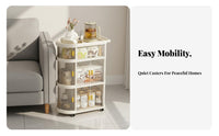 Foldable Multi-Tier Trolley Mobile Design Side Table Multifunctional for Parents