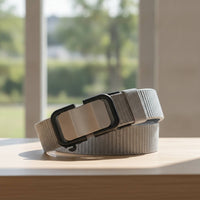 Nylon Web Belt Adjustable Belt with Automatic Buckle No-Hole for Men, Daily Wear, Jeans, Travel