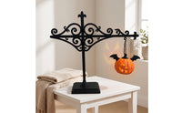 Decorative Lantern with Pumpkin Ornament Black Metal Craft Lantern Light Vintage Decor Elegant for Bookshelf