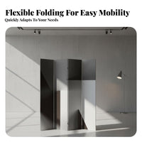 Mobile Foldable Panel Partition Modern Design 4-Panel Folding Divider Freestanding Privacy Screen Portable for Homeowners, Office Workers, Living Room, Expansive-Plan Areas, Studio Apartments, Classroom